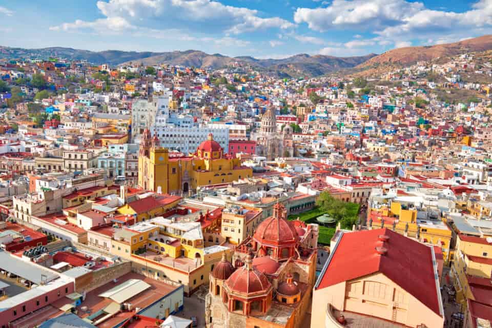 Guanajuato, scenic city lookout and panoramic views from city funicular