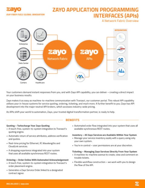 Zayo Application Programming Interfaces (APIs)