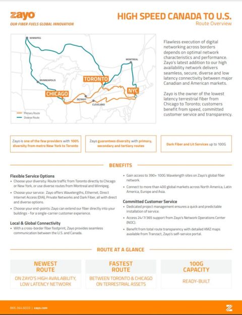 Route Overview: Canada to the U.S.