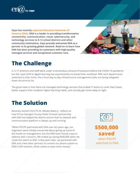 How ENA by Zayo got one school district to 99.99% uptime while saving money