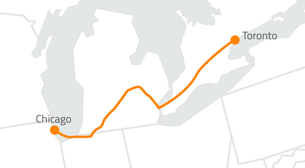 Zayo’s Unique Long-Haul Routes: Setting the Standard for Network Resilience 9 Chicago to Toronto 2025 04 16