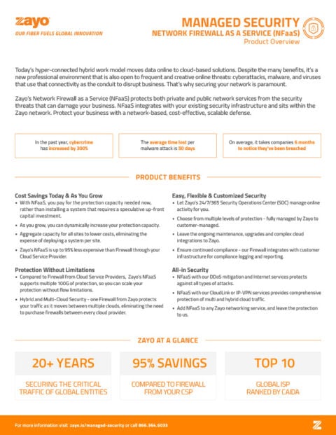 Managed Security NFaaS Product Overview
