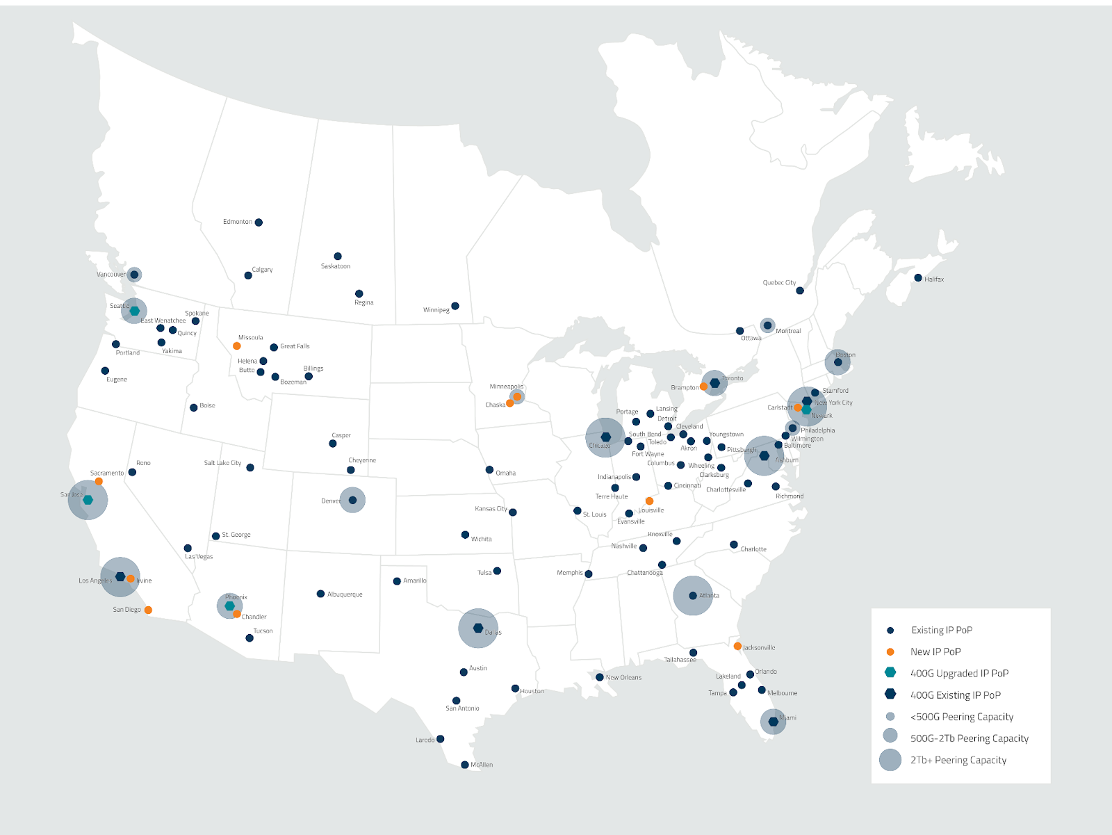 Connect to More Locations and Data Centers Faster with Zayo 4 NA US PoP Capacity Map 2024