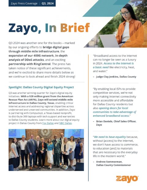 Zayo, In Brief | Q3 2024
