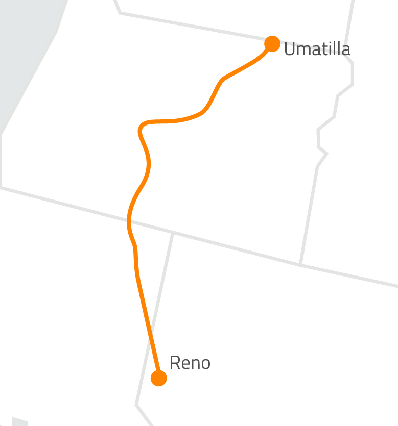 Zayo’s Unique Long-Haul Routes: Setting the Standard for Network Resilience 6 Umatilla to Reno