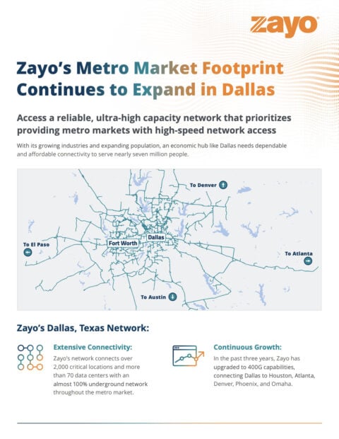 Zayo’s Metro Market Footprint Continues to Expand in Dallas