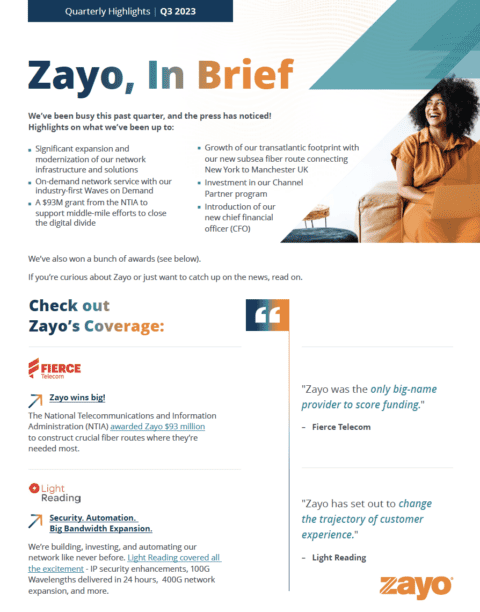Zayo, In Brief 1H2023