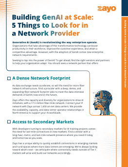 Building GenAI at Scale: 5 Things to Look for in a Network Provider