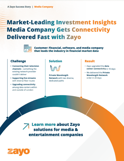 Zayo’s Fast Connectivity Solution Empowers Market-Leading Investment Insights Media Company