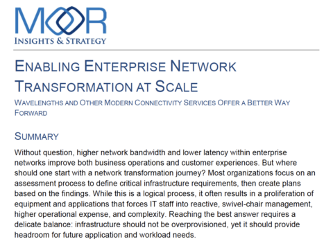 Enabling Enterprise Transformation at Scale with Wavelengths