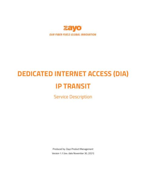 Dedicated Internet Access IP Transit