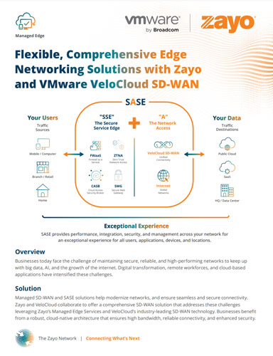 Flexible, Comprehensive Edge Networking Solutions with Zayo and VMware VeloCloud SD-WAN