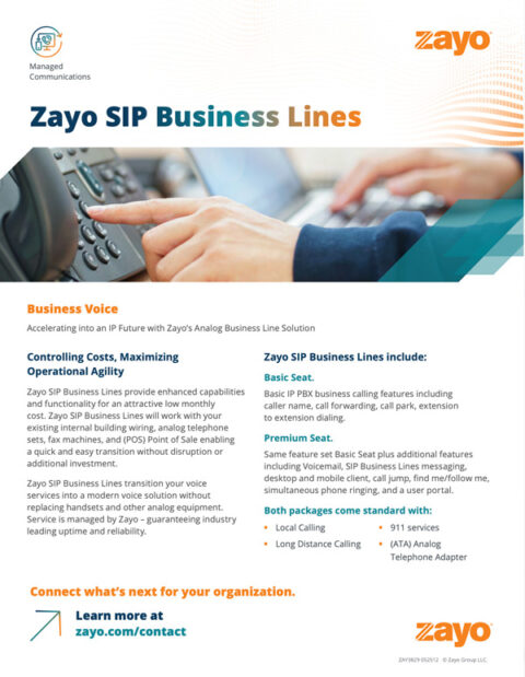 Zayo SIP Business Lines – Overview