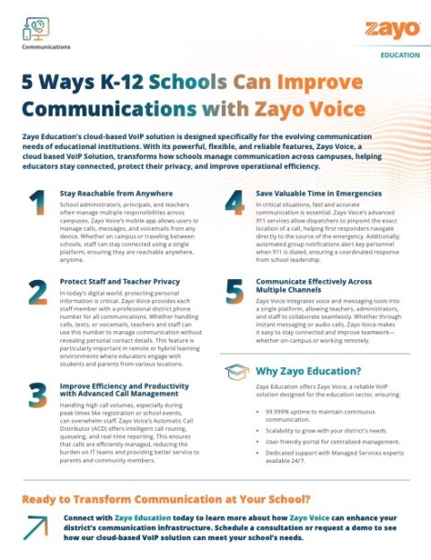 5 Ways K-12 Schools Can Improve Communications with Zayo Voice